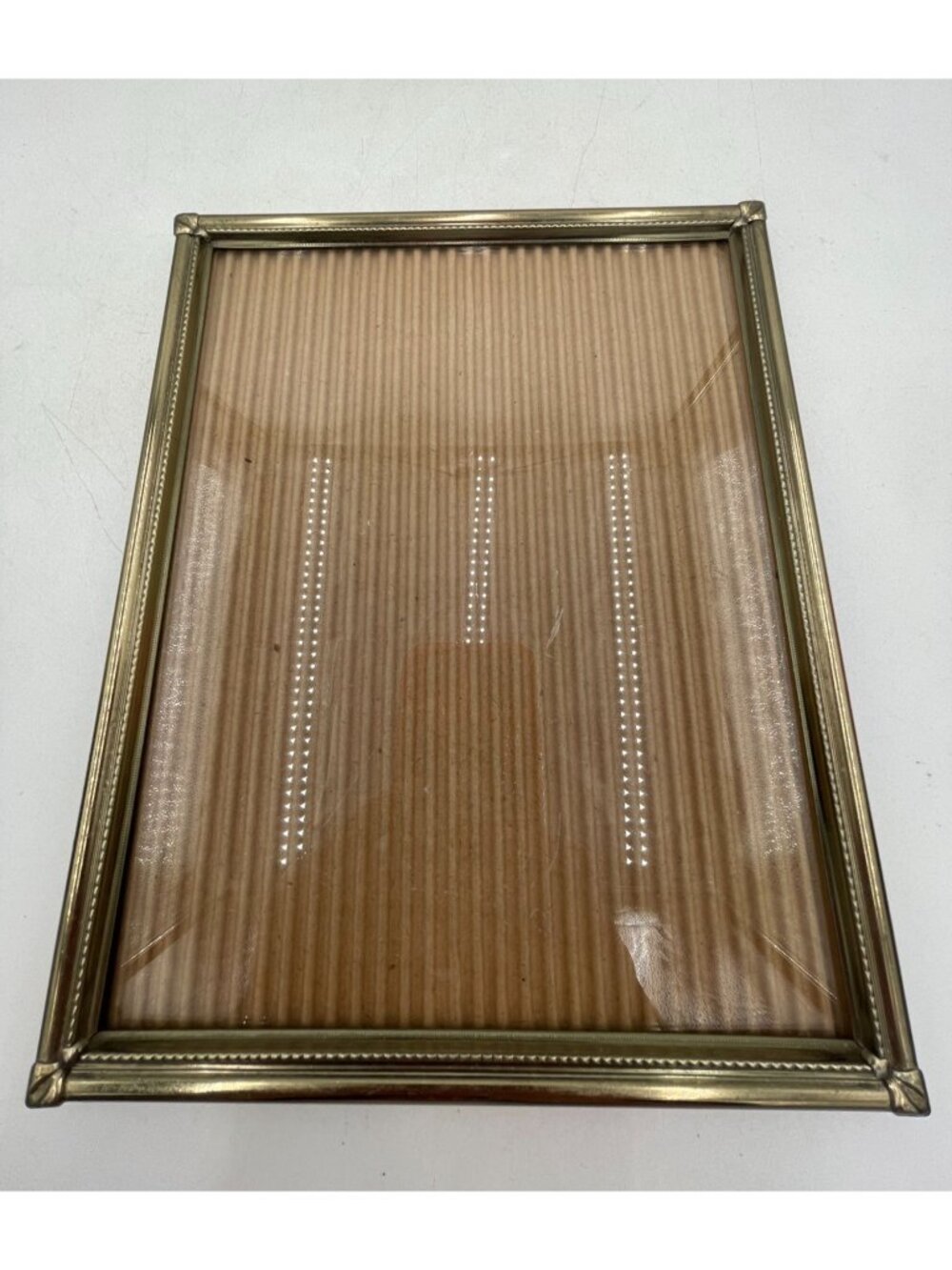 Gold-Tone Decorative Photo Frame Glass Front Velvet-Backed 8"X10" Inches